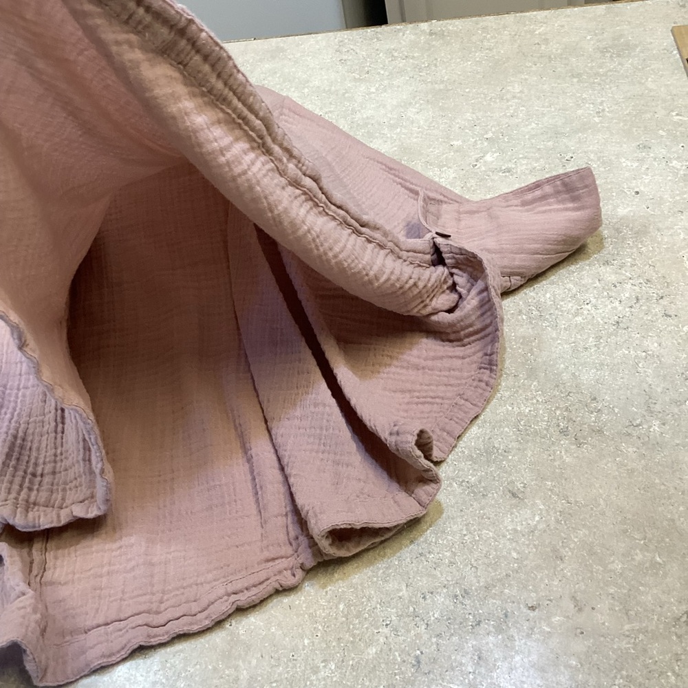 Free people women’s SZ S oversized poncho dusty pink boho top blouse - Picture 7 of 10